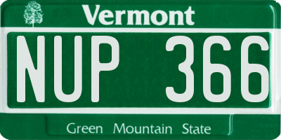 VT license plate NUP366