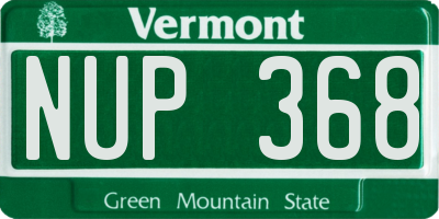 VT license plate NUP368