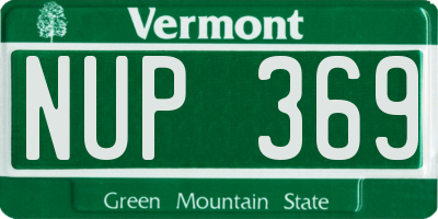 VT license plate NUP369