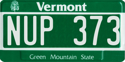 VT license plate NUP373
