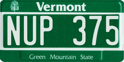 VT license plate NUP375