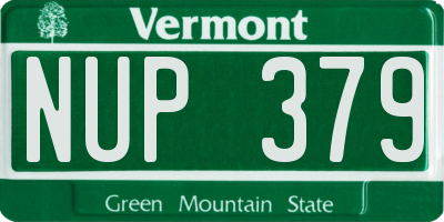 VT license plate NUP379