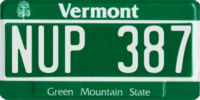 VT license plate NUP387