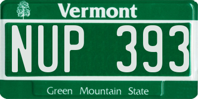 VT license plate NUP393