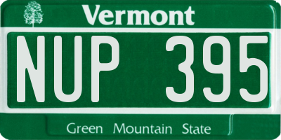 VT license plate NUP395