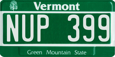 VT license plate NUP399