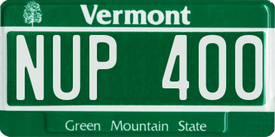 VT license plate NUP400