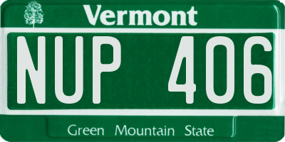 VT license plate NUP406