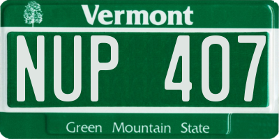 VT license plate NUP407