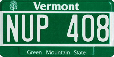 VT license plate NUP408