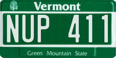 VT license plate NUP411