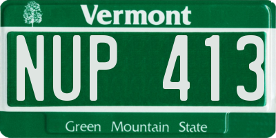 VT license plate NUP413