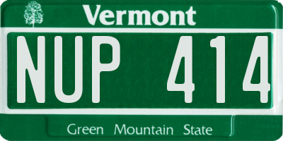 VT license plate NUP414