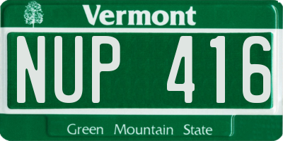 VT license plate NUP416