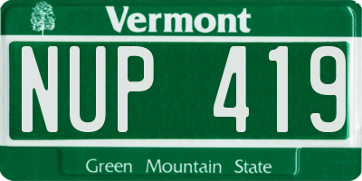 VT license plate NUP419