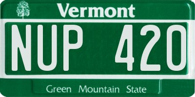 VT license plate NUP420