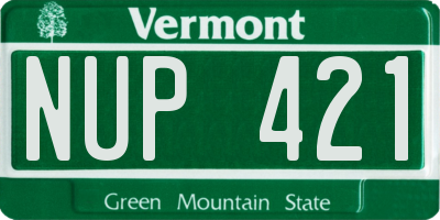 VT license plate NUP421