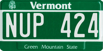 VT license plate NUP424