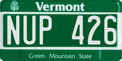 VT license plate NUP426