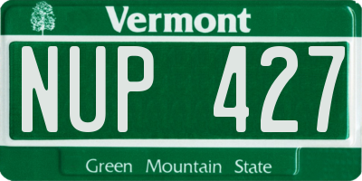 VT license plate NUP427