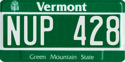 VT license plate NUP428