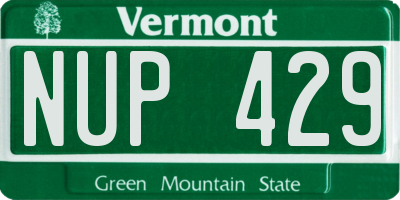 VT license plate NUP429
