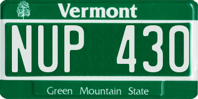 VT license plate NUP430