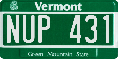 VT license plate NUP431