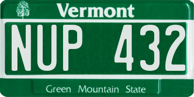 VT license plate NUP432