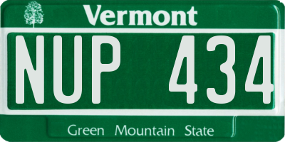 VT license plate NUP434