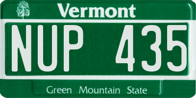 VT license plate NUP435