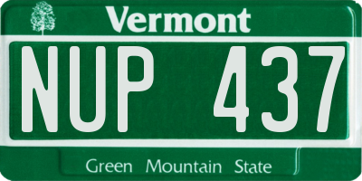 VT license plate NUP437