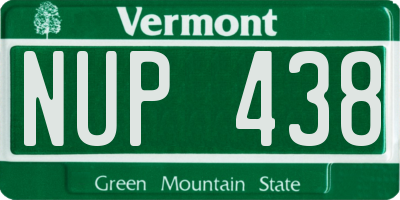 VT license plate NUP438