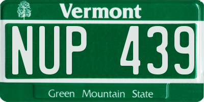 VT license plate NUP439