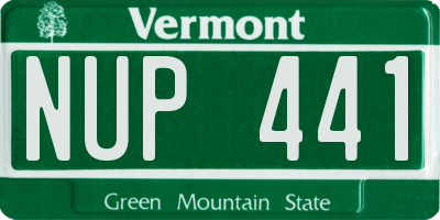 VT license plate NUP441
