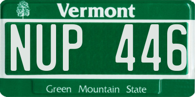 VT license plate NUP446