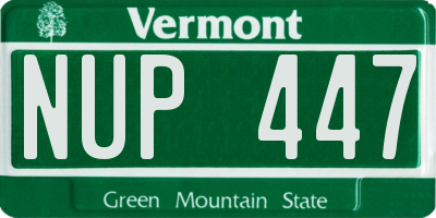 VT license plate NUP447