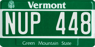 VT license plate NUP448