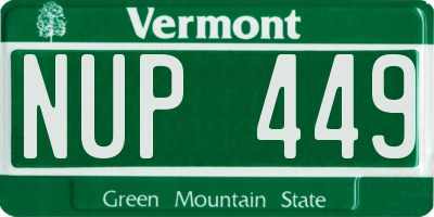 VT license plate NUP449