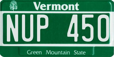 VT license plate NUP450