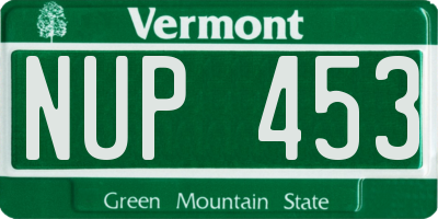 VT license plate NUP453