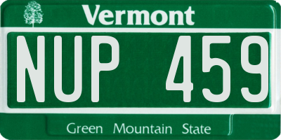 VT license plate NUP459