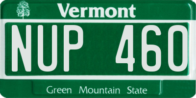 VT license plate NUP460