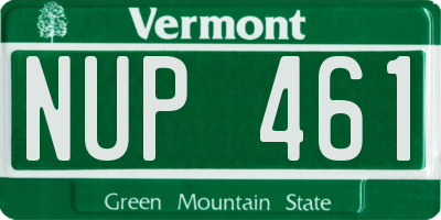 VT license plate NUP461