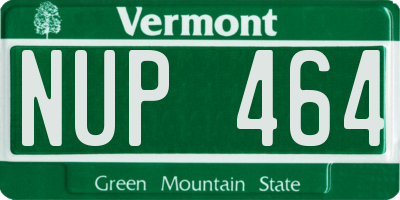VT license plate NUP464