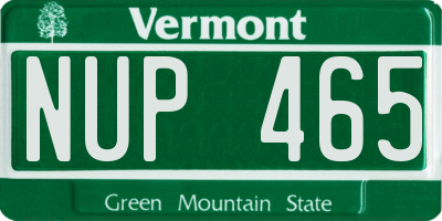 VT license plate NUP465