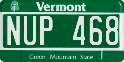 VT license plate NUP468