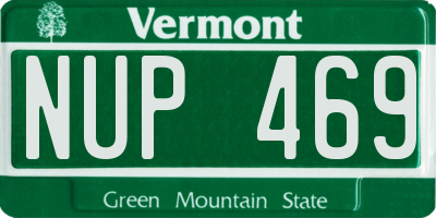 VT license plate NUP469