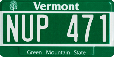 VT license plate NUP471