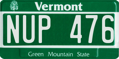 VT license plate NUP476